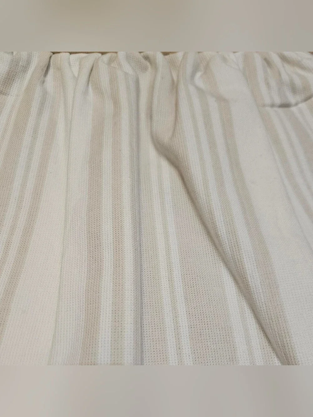 2 Handcrafted Potholders Attached To Towels | White + Tan | Stripes
